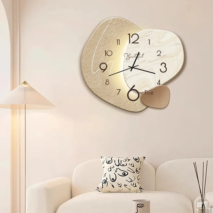 Moderne design veggklokke for stue – Stilig, stille veggklokke for elegant romdekorasjon | Skanto