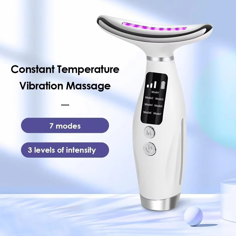 Nacken- og Gesichtsstraffungs-Massagegerät med LED-terapi og vibrasjon