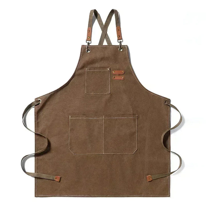 Canvas forkle med lommer, justerbart, Unisex | Skanto