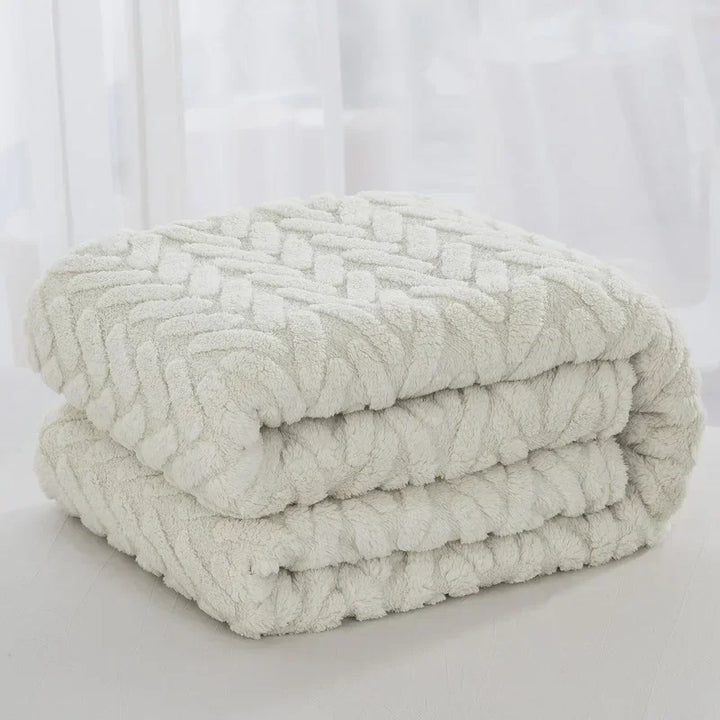 Skanto | Jacquard Fleece Teppe CozyWeave | Enkelt Lag & Dobbeltsidig | Myk Tafu & Shu Bomull Fleece | For Høst & Vinter