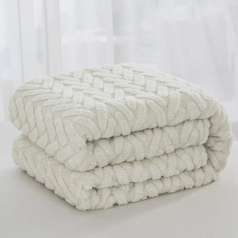 Skanto | Jacquard Fleece Teppe CozyWeave | Enkelt lag & Dobbelt sidet | Myk Tafu & Shu bomullsfleece | For høst & vinter