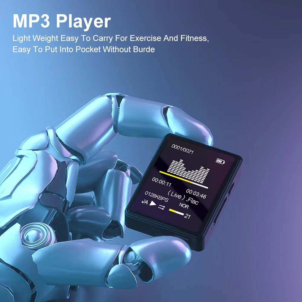 Skanto | Bærbar Bluetooth MP3-spiller med HiFi-stereo, Mini MP4 videovisning, LED-skjerm og stemmeopptak