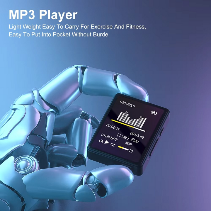 Skanto | Bærbar Bluetooth MP3-spiller med HiFi-stereo, Mini MP4 videovisning, LED-skjerm og stemmeopptak