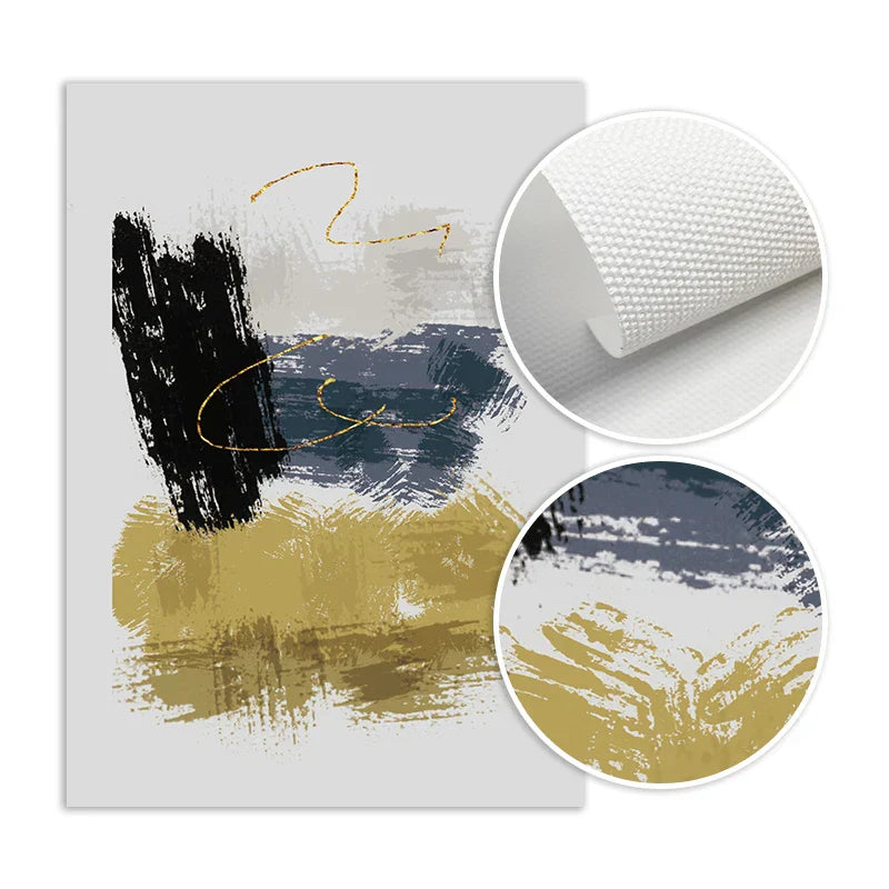 Nøytral Farge Blå Beige Svart Nordisk Abstrakt Veggkunst Fine Art Lerret Utskrifter Plakater Bilder For Stue Soverom Kunst Dekor | Skanto