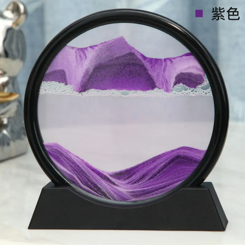 Skanto | 3D Sandbilde Aurelia Flow | Bevegelig Sandkunst i Glass | Avslapning & Dekorasjon | Rundt Design