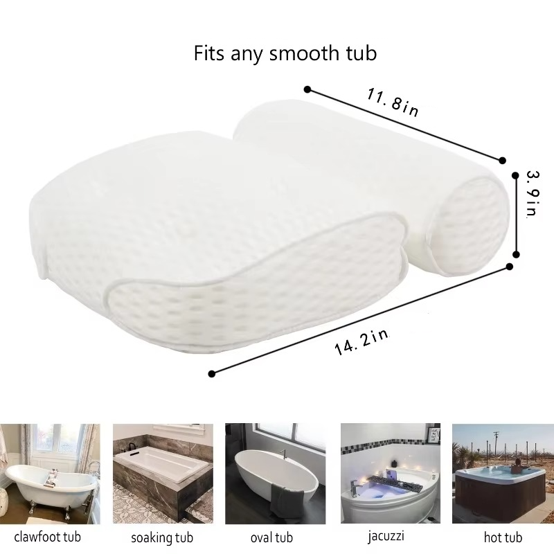 Luksuriøse Badewannen-Spa-Kissen med Air-Mesh-Technologie zur Unterstützung av Nacken, Kopf og Rücken