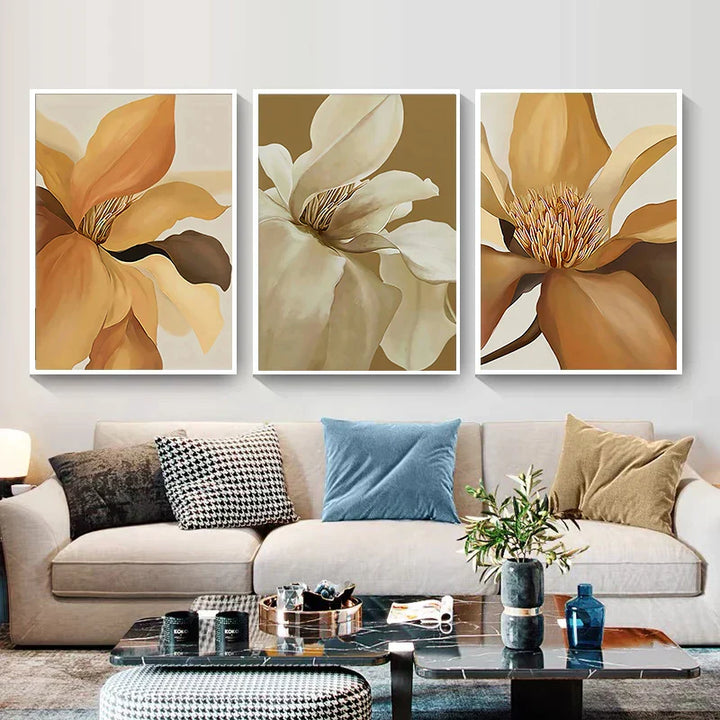 Stor Abstrakt Blomster Veggkunst Fine Art Lerretsutskrifter Moderne Botanikk Bilder For Stue Spisestue Soverom Kunst Dekor | Skanto