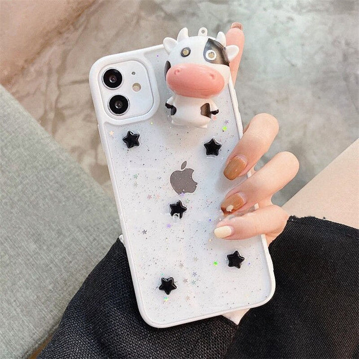 Skanto | Glødende Ku 3D Transparent iPhone Case