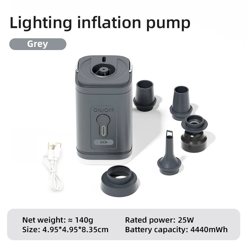 Skanto | Utendørs Luftpumpe AeroBlow Mini | Elektrisk & USB Oppladbar | Bærbar & Trådløs | For Luftmadrasser & Vakuumposer