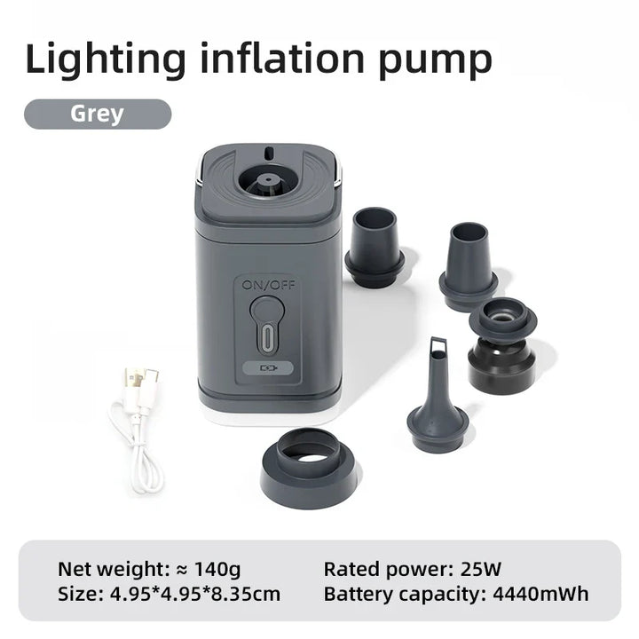 Skanto | Utendørs Luftpumpe AeroBlow Mini | Elektrisk & USB Oppladbar | Bærbar & Trådløs | For Luftmadrasser & Vakuumposer