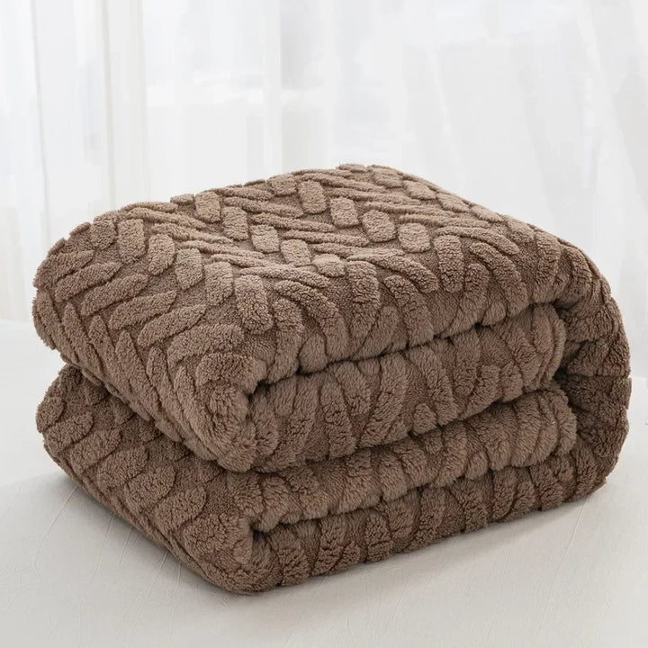 Skanto | Jacquard Fleece Teppe CozyWeave | Enkelt Lag & Dobbeltsidig | Myk Tafu & Shu Bomull Fleece | For Høst & Vinter