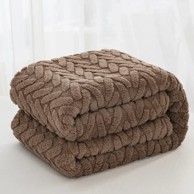 Skanto | Jacquard Fleece Teppe CozyWeave | Enkelt lag & Dobbelt sidet | Myk Tafu & Shu bomullsfleece | For høst & vinter