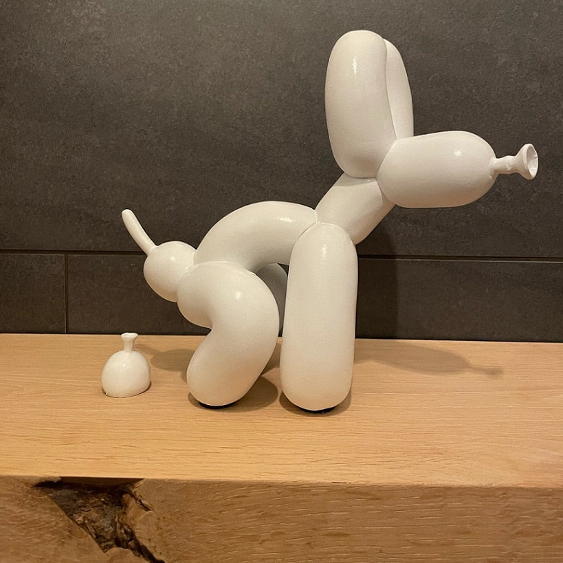 Skanto | Ballonghund Skulptur, Ballongkunst Statue, Mini Samlefigur, Hjemmedekorasjon, Harpiksk Figur, Skrivebordsdekorasjoner, Romdekorasjon