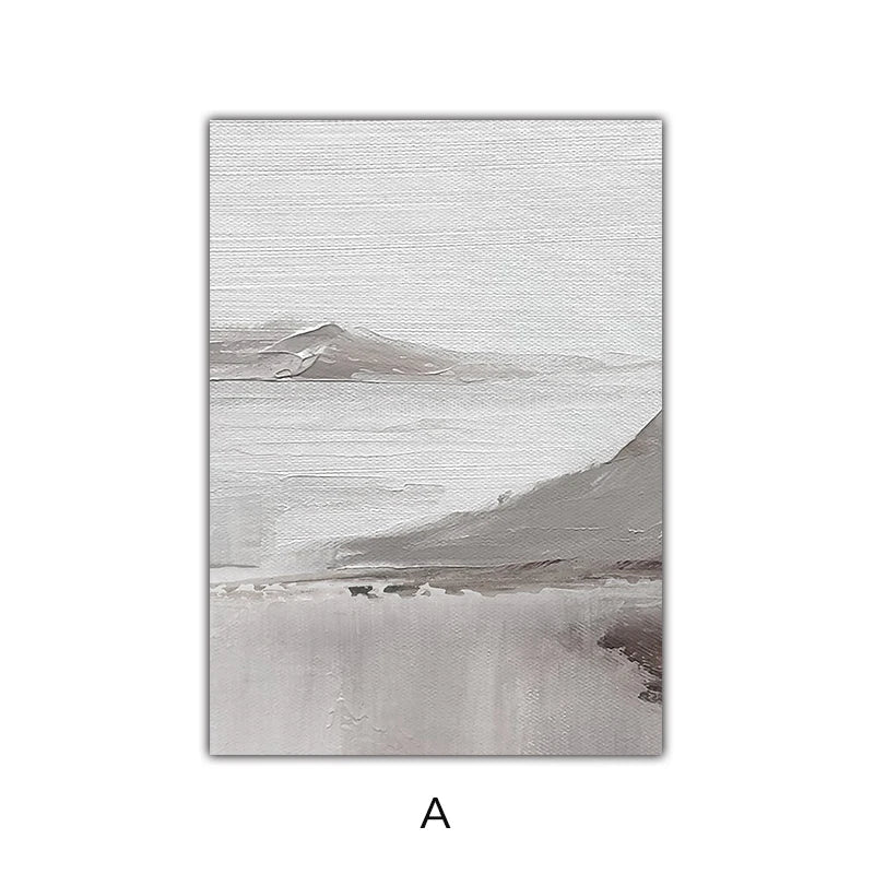 Abstract Grå Fjell Landskap Veggkunst Fine Art Lerretsutskrifter Bilder For Moderne Leilighet Stue Spisestue Kunst Dekor | Skanto