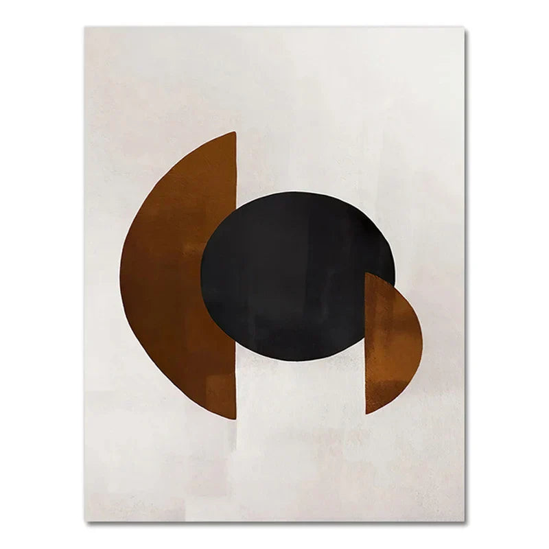 Skandinavisk Minimalistisk Geometrisk Mørke Nøytrale Farger Veggkunst Fine Art Lærred Utskrifter Moderne Abstrakte Bilder For Stue Hjem Dekor | Skanto