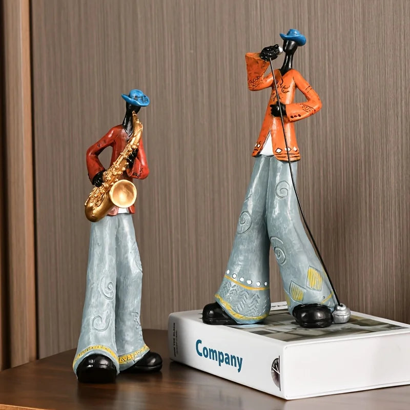 Resin Jazz Band Figurine - Vintage Music Decor Statue | Skanto