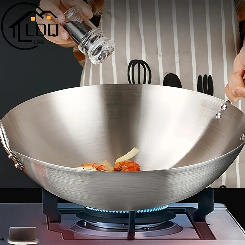ChefMaster – Stor rustfritt stål wok med dobbel håndtak Skanto