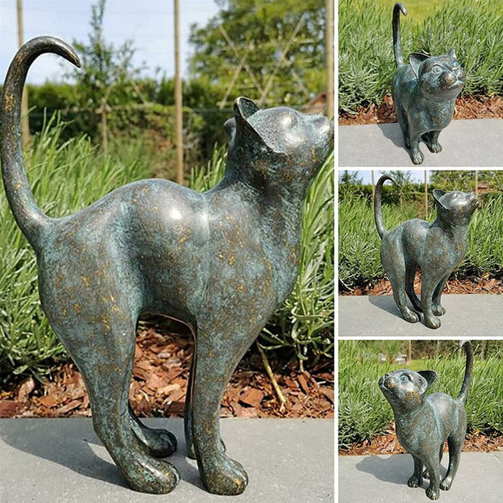 Skanto | Fortryllende Hage Katt Statuer - Purr-fect Harpiks Dekorasjon