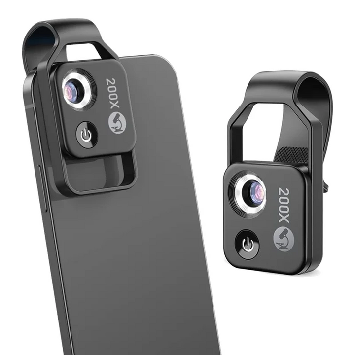 MicroZoom Aufsteck-Handymikroskop – 200-fache Vergrößerung med LED-Beleuchtung