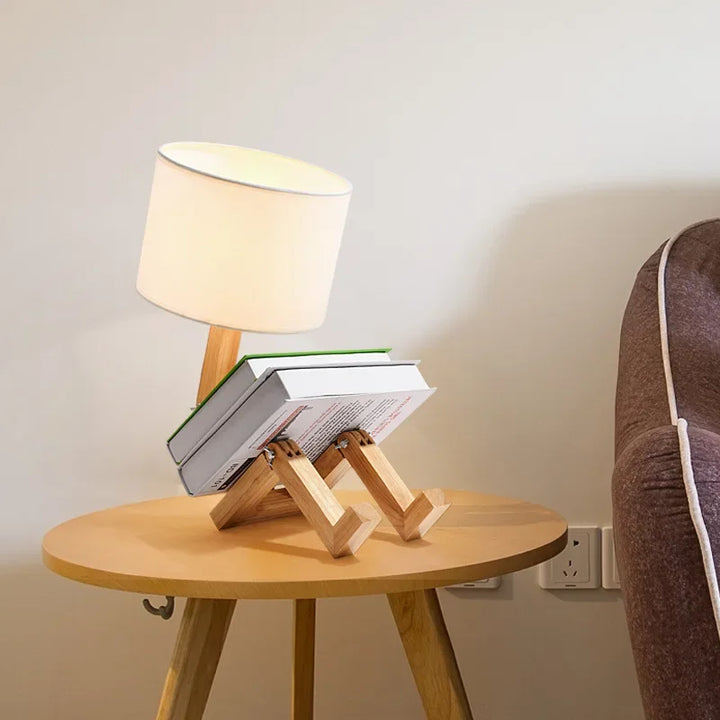 Elegant Trelampe med Bokkompartment Skanto