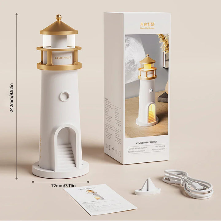 Lighthouse Ambient lys Skantouetooth Musikk Dimmbar Projektsjon | Skanto