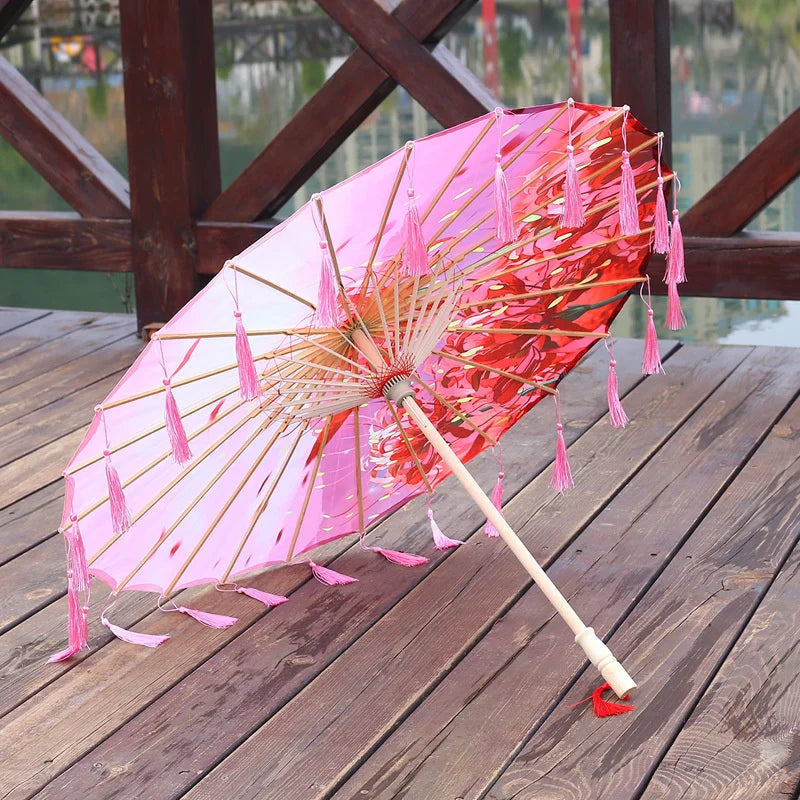 Bamboo Håndlaget Vintage Papir Paraply | Skanto
