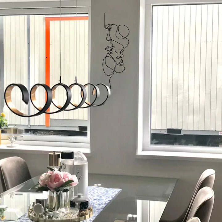 Minimalist Sammenflettede Elskere Metall Linje Kunst Skulptur Veggdekor Abstrakt Nordisk Hengende Dekorasjon For Stue Soverom Vegg | Skanto