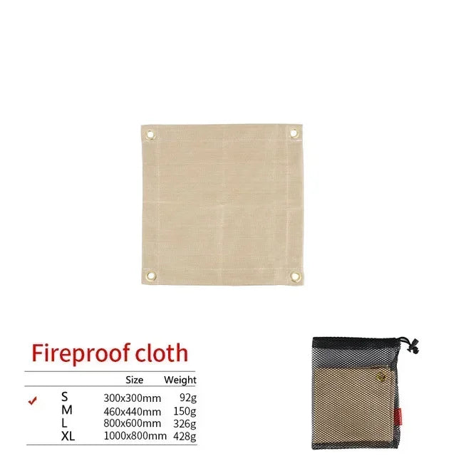 Skanto | CampVita Brannbeskyttelse Camping Matte | Varmeresistent & Brannsikker | Ideell for Grill & Leirbål | Glassfiber Beige