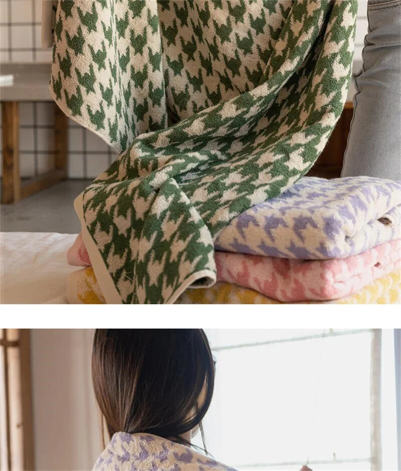 HoundLuxe Vintage Houndstooth Bomull Ansiktsklut Skanto