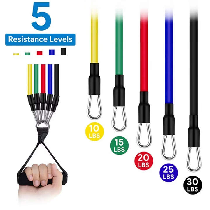Skanto | 11-delt TPE motstandsbåndsett med håndtak, dørankre, ankelstropper, bærebag