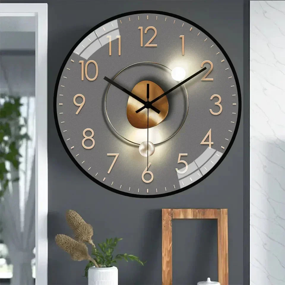 Skanto | Stille Klassisk Veggur | Ikke-tikkende Elegant Klokke for Soverom og Kontor
