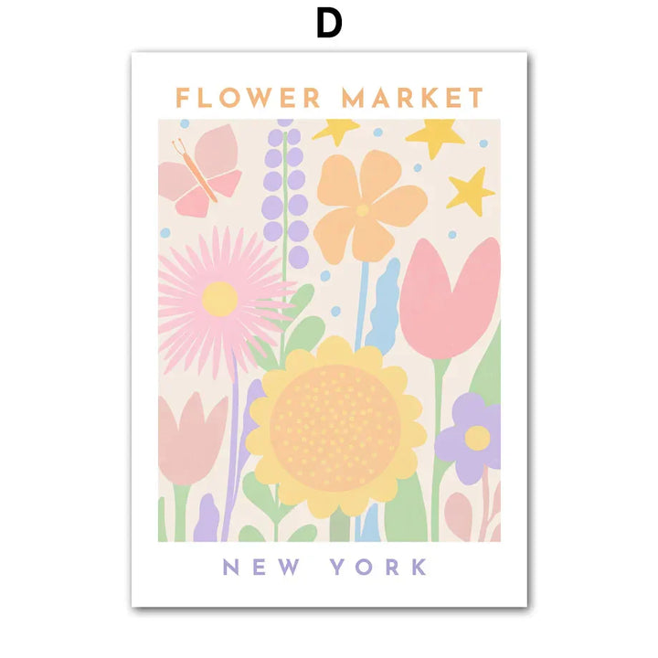 Rosa Lavendel Daisy Blomst Marked Plakater Veggkunst Fine Art Lerret Utskrifter Pastell Blomster Bilder For Stue Soverom Kunst Dekor | Skanto