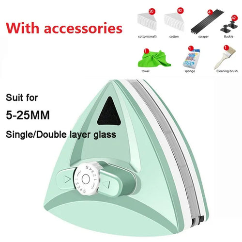 Magnetisk DouSkantoe-sidejusterbar vindusrenser Gadget