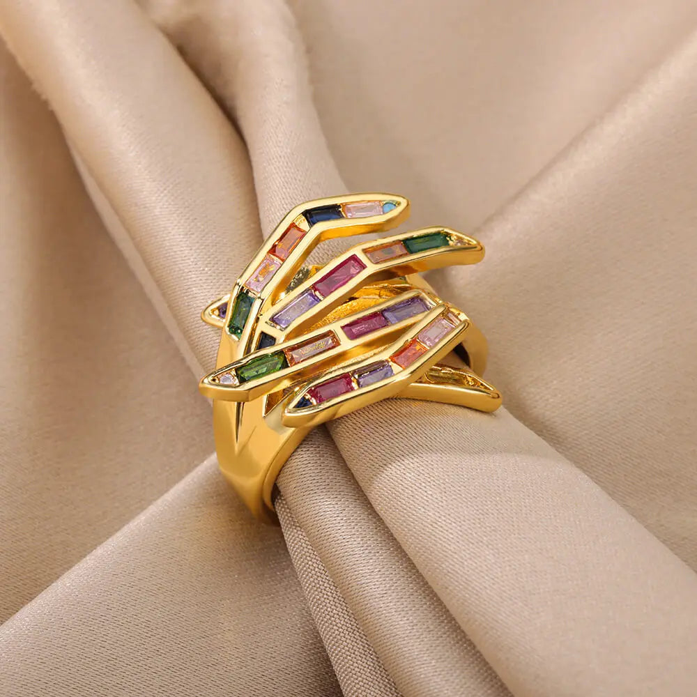 Skanto | Geometrisk Klør Spredt Diamant Ring