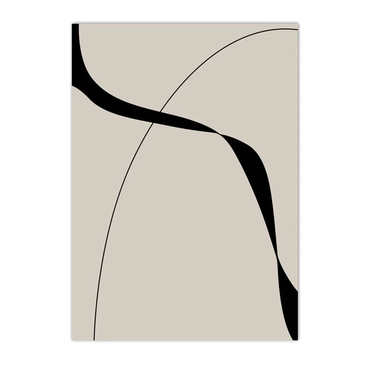 Moderne Abstrakt Svart Form & Linje Minimalistisk Veggkunst Fine Art Lerretutskrifter Bilder For Moderne Leilighet Stue Soverom Kunst Dekor | Skanto