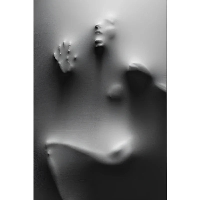 Moderne Kunst Abstrakte Spøkelsesaktige Figurer I Veggen Lerret Utskrifter Svart Hvit Vegg Kunst Plakater Bilder For Stue Soverom Kunst Dekor | Skanto