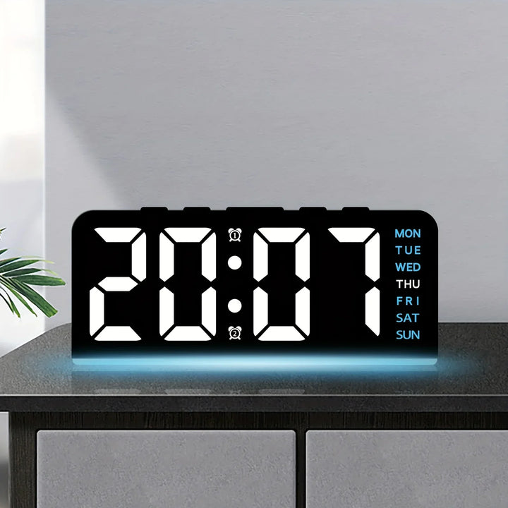 Moderne LED All Week Display Nattlampe Vekkerklokke | Skanto
