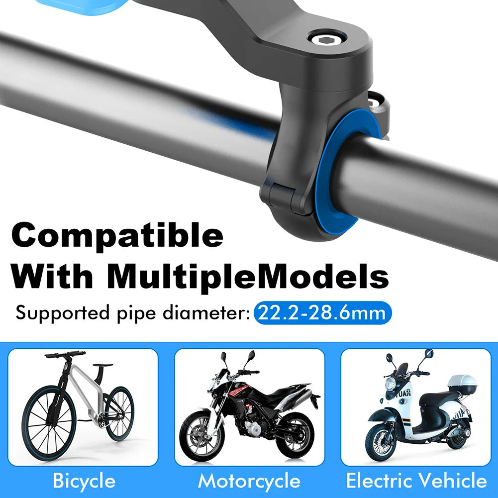 Skanto | RIDELOCK Pro Mount | Støtsikker Telefonholder for Sykkel & Motorsykkel | 360° Rotasjonsbar | For 4.7–7.2" Smarttelefoner