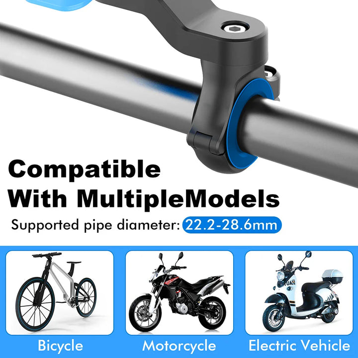 Skanto | RIDELOCK Pro Mount | Støtsikker Telefonholder for Sykkel & Motorsykkel | 360° Rotasjonsbar | For 4.7–7.2" Smarttelefoner