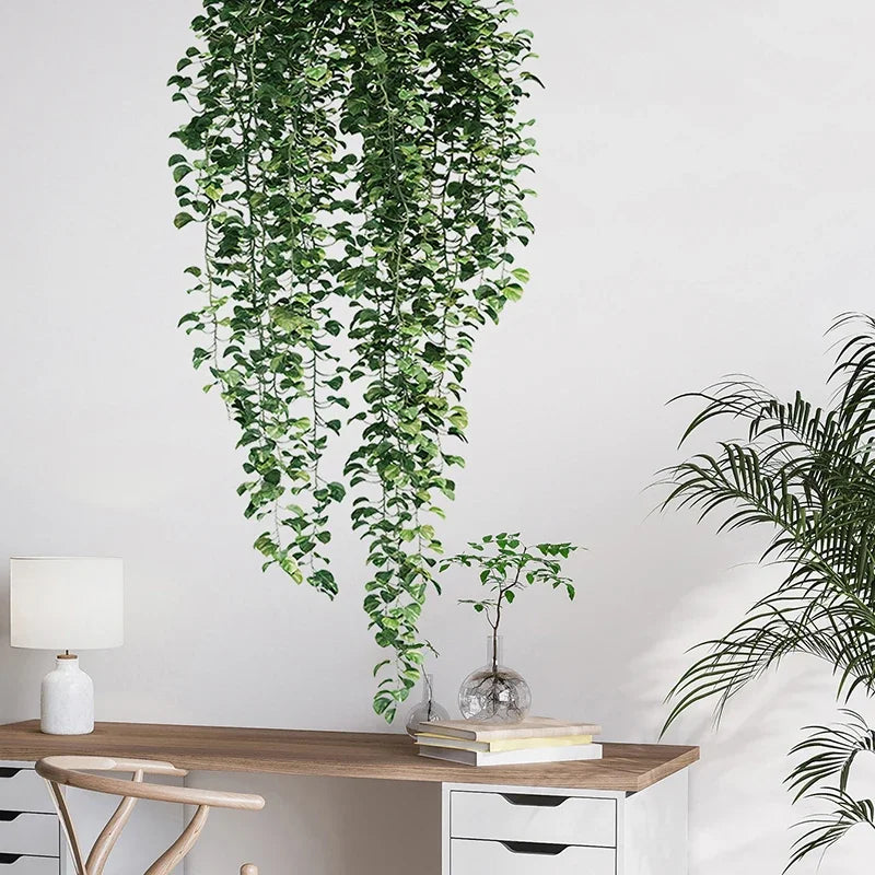 Reale Grønne Vinstokker Veggdekal 54x105cm Grønne Blader Veggkleber Removable Peel and Stick PVC Vinyl Veggmaleri For Kreativ DIY Hjemmedekor | Skanto