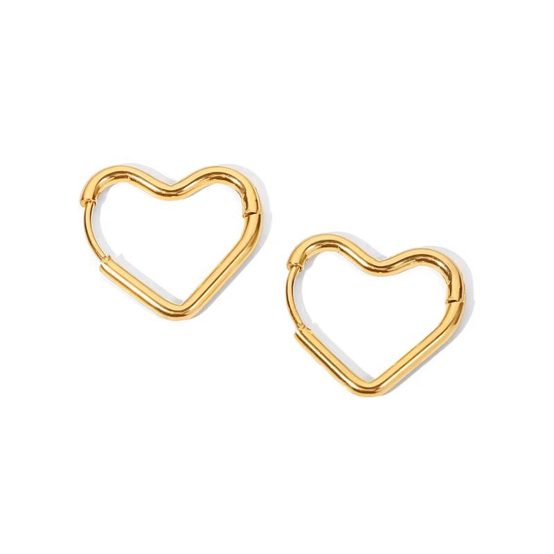 Skanto | Elegant Hjerte Hoop Øredobber
