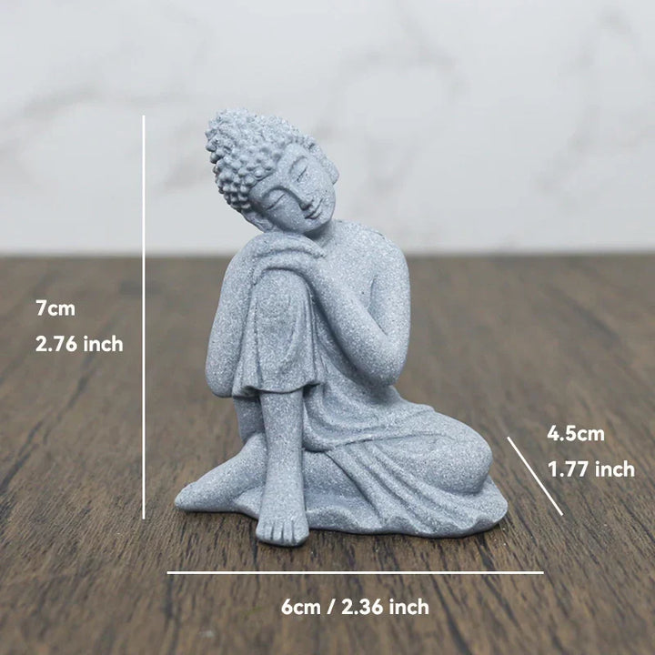 Skanto | Buddha Stein Statue Liten Buddhiste Munker Tibetansk Buddhisme Figurer Zen Hage Ornament Meditasjon Hjem Akvarium Dekorasjon