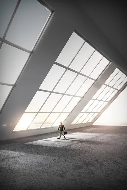 Moderne Geometriske Arkitektoniske Landskaps Veggkunst Fine Art Lerret Utskrifter Bilder For Studio Hjemme Kontor Entré Inspirerende Kunst Dekor | Skanto