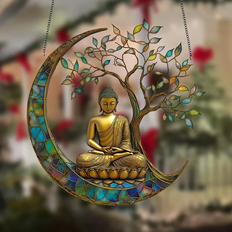 Skanto | Akryl Solfanger ZenLight | 2D Buddha Dekor | Vindu & Hjem Tilbehør | Spirituell Romdesign