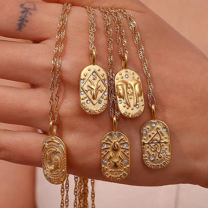 Skanto | Dainty Zodiac Tarot Inspirert Halskjede