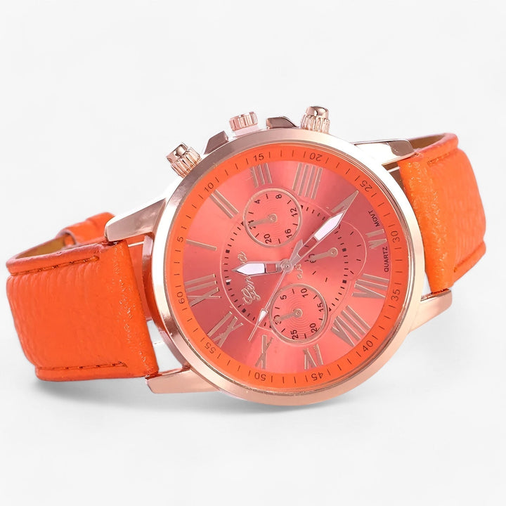 Skanto | Camille Kvinners Vanntett Lær Rem Klokke 42mm