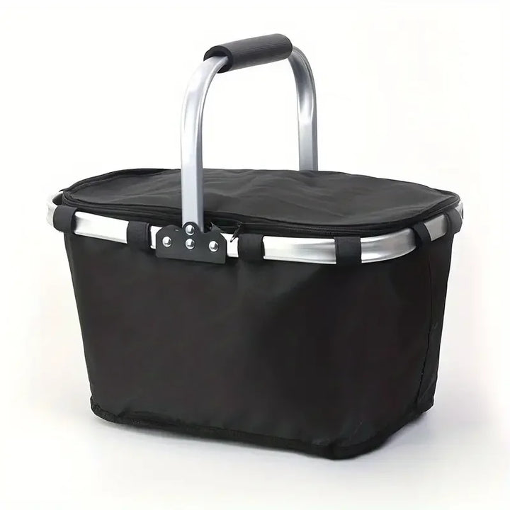 Skanto | ThermaTrip Sammenleggbar Kurv | Isolert Piknikkurv med Aluminiumsfolie & Håndtak | 3-fold Sammenleggbar | For Utflukt, Park, Shopping & Reise