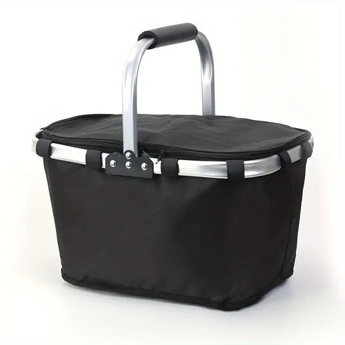 Skanto | ThermaTrip Sammenleggbar Kurv | Isolert Piknikkurv med Aluminiumsfolie & Håndtak | 3-fold Sammenleggbar | For Utflukt, Park, Shopping & Reise