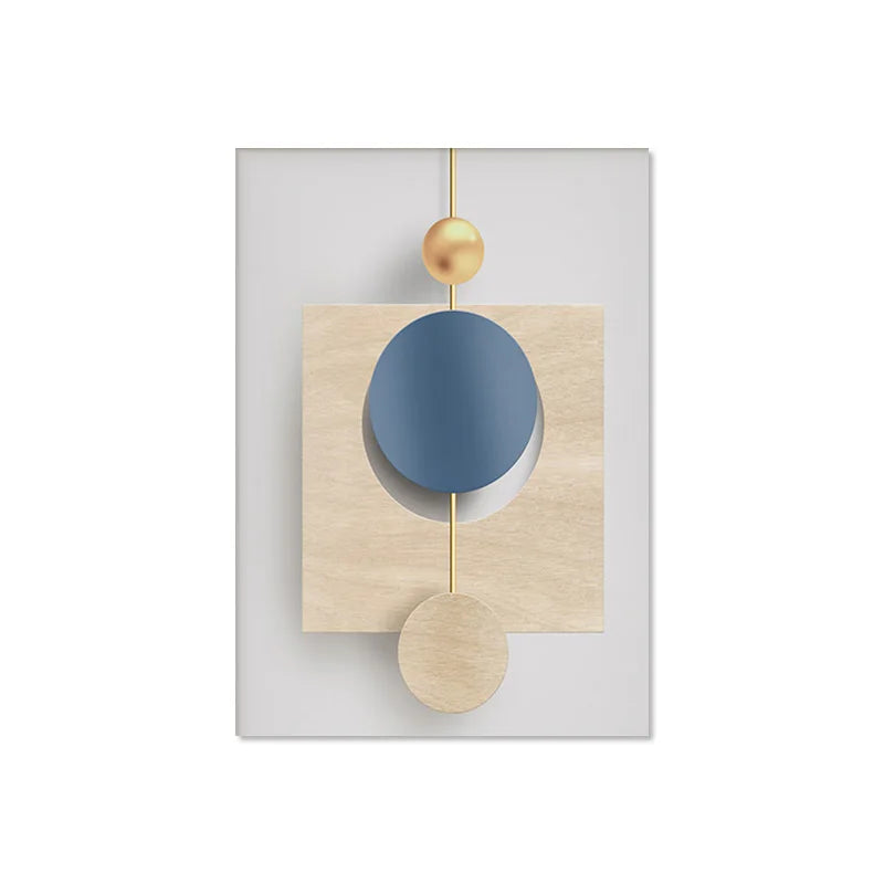 Moderne Estetikk Abstrakt Geometri Veggkunst Fine Art Lerret Utskrifter Plakater Bilder For Moderne Leilighet Stue Lys Luksus Hjem Dekor | Skanto