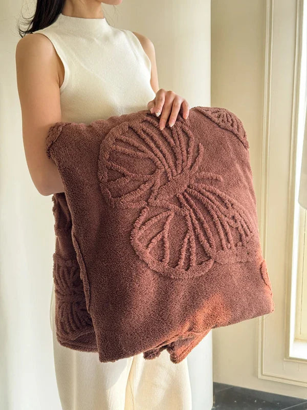 Skanto | Fleurière Fleece Teppes | 3D Sommerfugl Design | Myk & Varmer | For Seng, Sofa & Camping